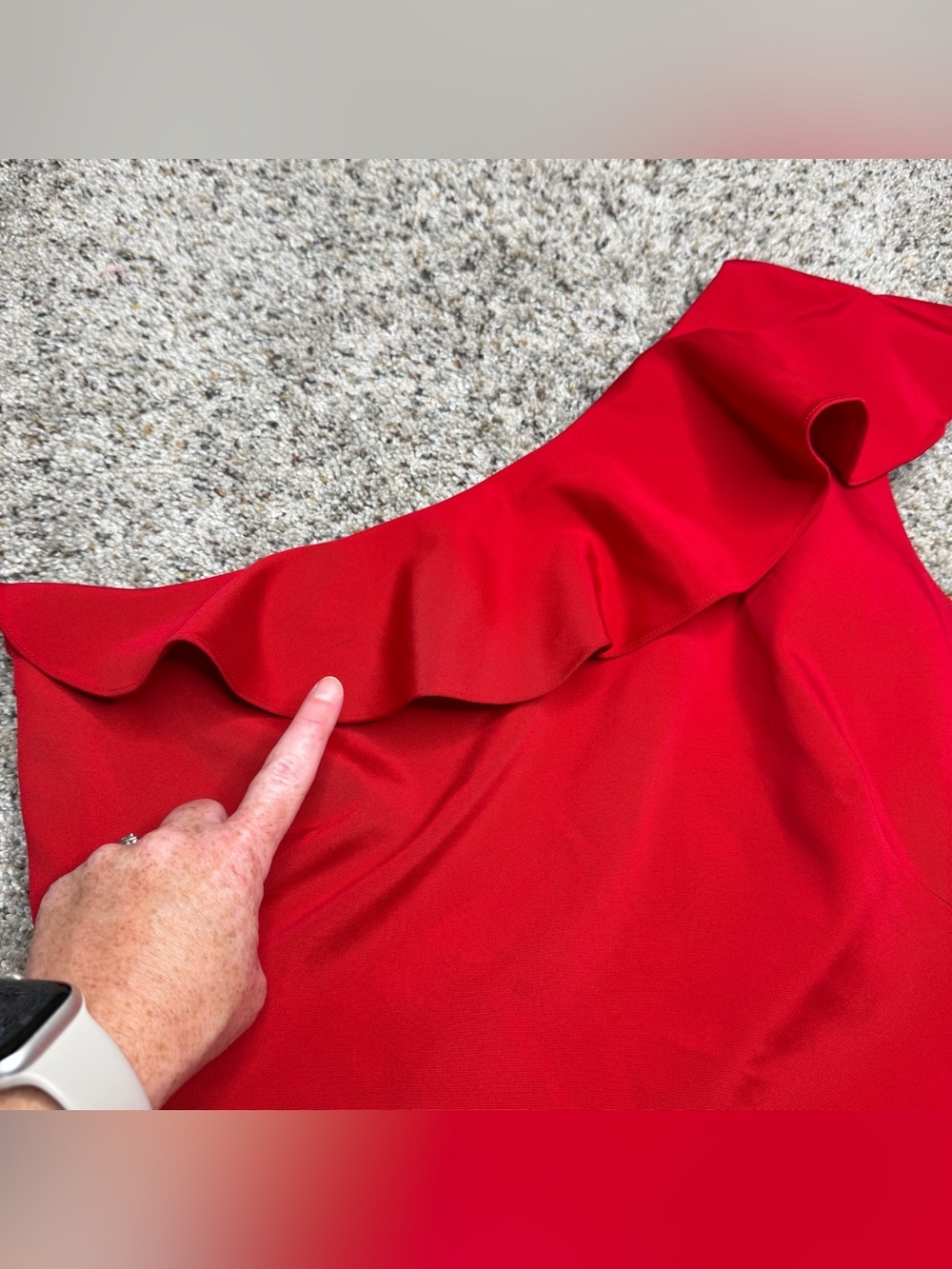 Marchesa Notte One Shoulder Tiered Ruffle Mini Dress Red 12 Designer Cocktail - Picture 11 of 11